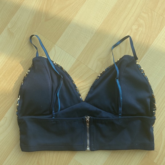 SEQUIN ZIPPER BACK BRALETTE - Picture 2 of 2